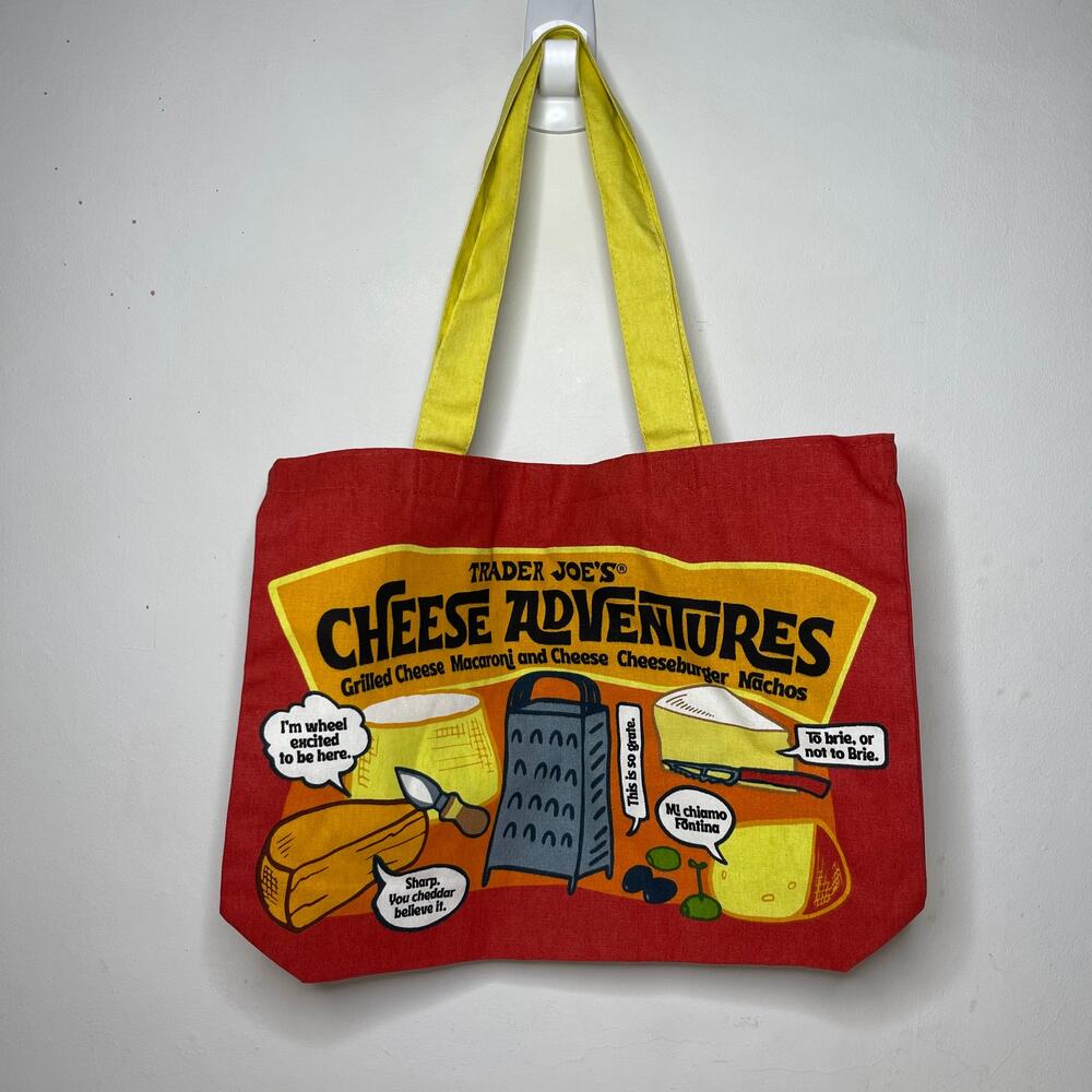 Trader Joe's Cheese Adventures Experience 100% Cotton Reusable Tote Bag NEW NWT!